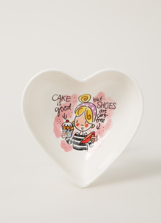Blond Amsterdam Even Bijkletsen Heart kom 16,5 cm - voorkant 2 wit
