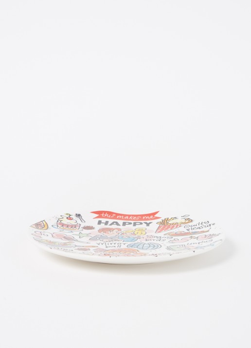 Blond Amsterdam Happy ontbijtbord 18 cm - voorkant 2 multicolor