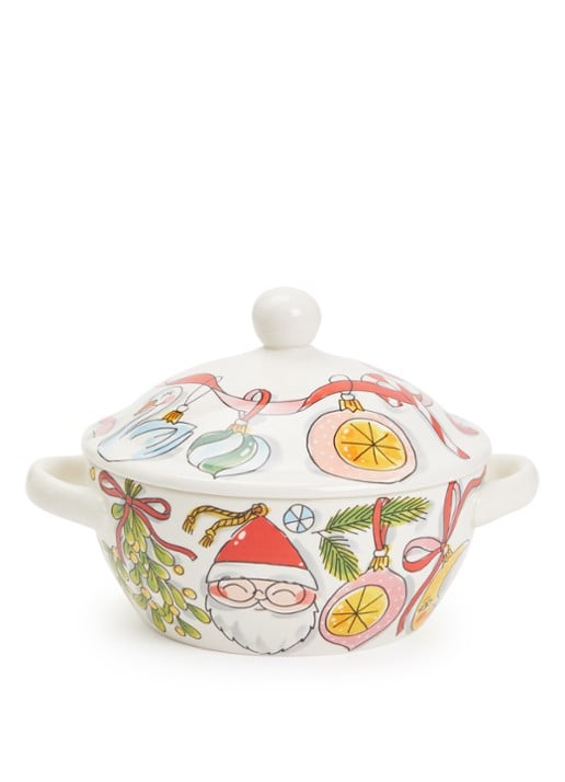 Blond Amsterdam Kerst Strik terrine met deksel 23 cm