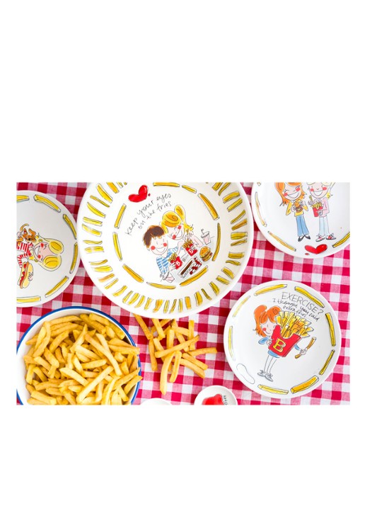 Blond Amsterdam Snack Burger gebaksbordje 20 x 16 cm - detail 3 wit