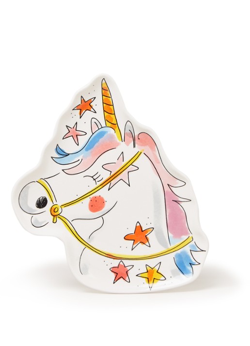 Blond Amsterdam Unicorn gebaksbord 19,5 cm - voorkant 2 wit