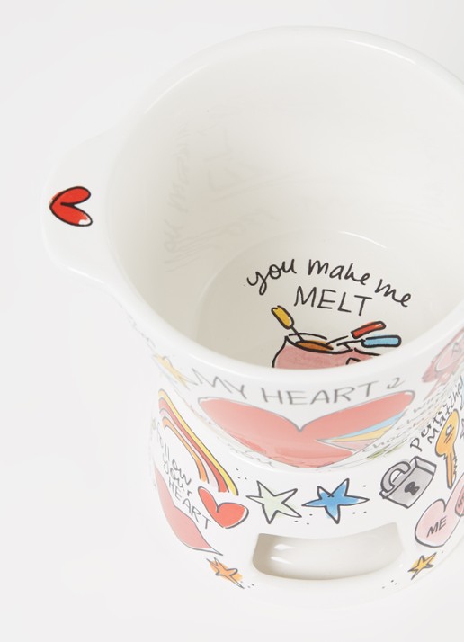 Blond Amsterdam Valentijn fondue set klein 18 cm - detail multicolor