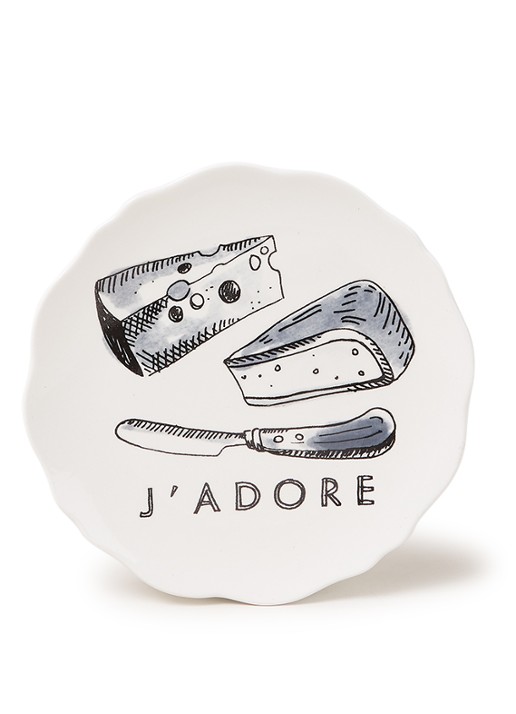 Blond Amsterdam X Noir J'Adore gebaksbordje 15 cm - voorkant gebroken wit