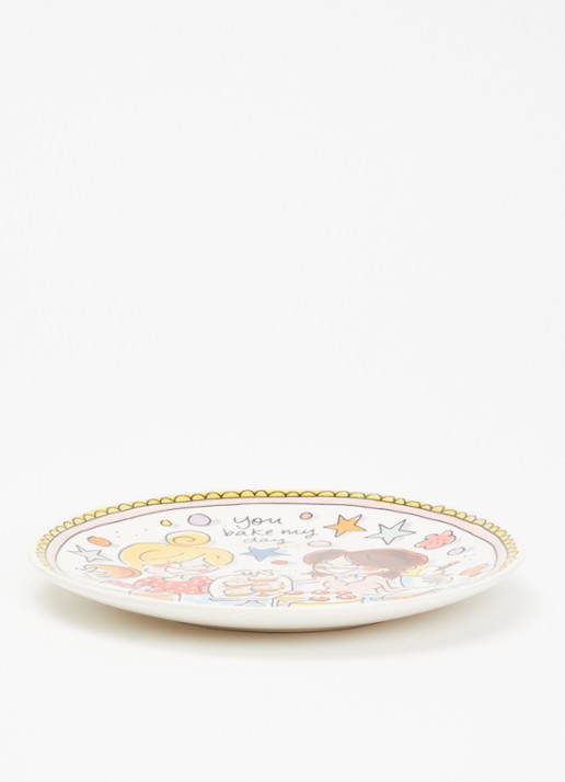 Blond Amsterdam You Bake My Day gebaksbordje 18 cm - voorkant 4 gebroken wit
