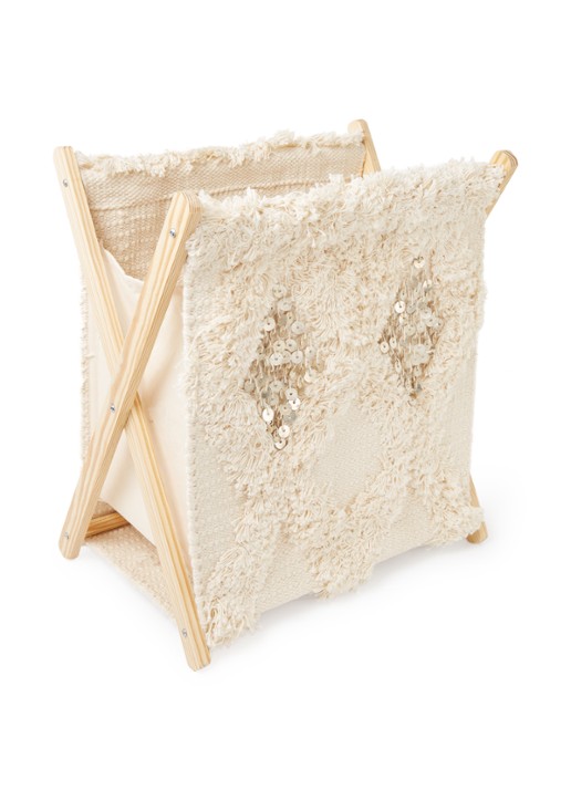 Bloomingville Drake wasmand 38 x 30 cm - voorkant creme