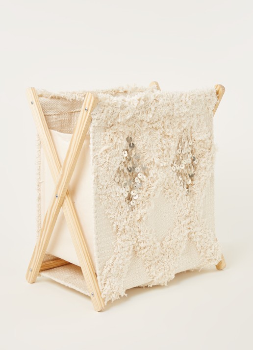 Bloomingville Drake wasmand 38 x 30 cm - voorkant 2 creme