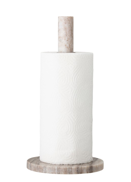 Bloomingville Emy keukenrolhouder van marmer 30 cm - voorkant 2 naturel