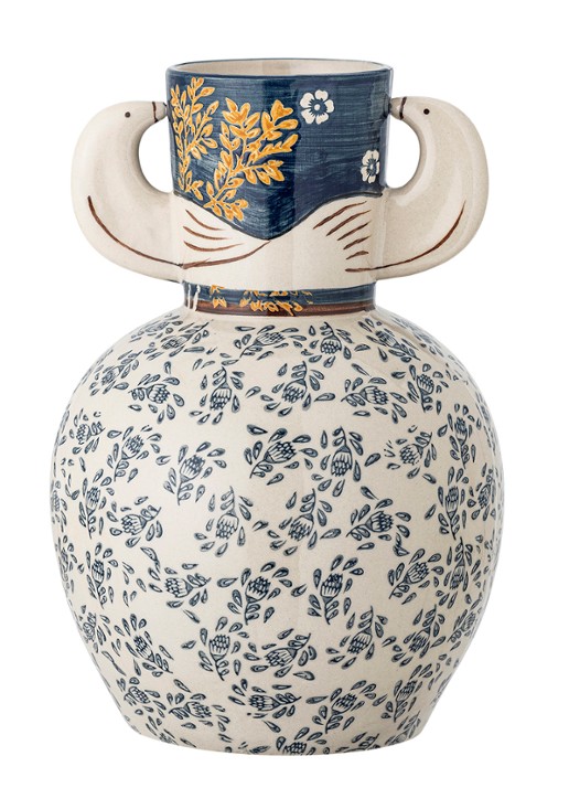Bloomingville Hezha vaas 23,5 cm - achterkant blauw