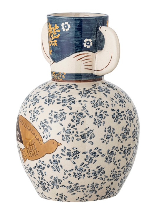 Bloomingville Hezha vaas 23,5 cm - detail 2 blauw