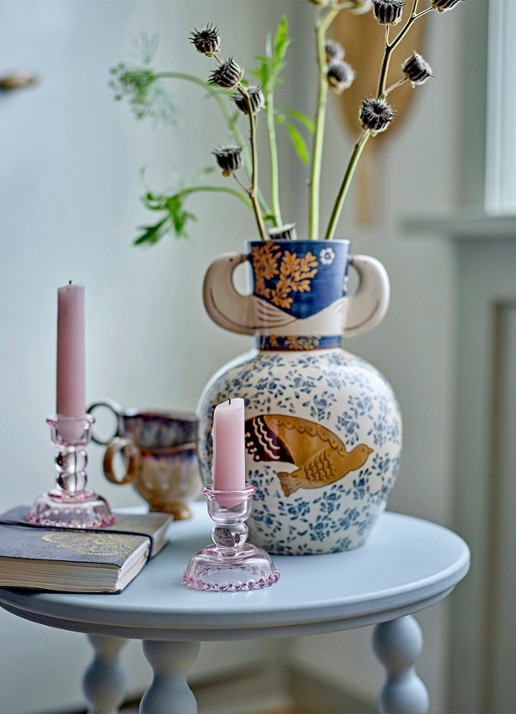 Bloomingville Hezha vaas 23,5 cm - voorkant 6 blauw