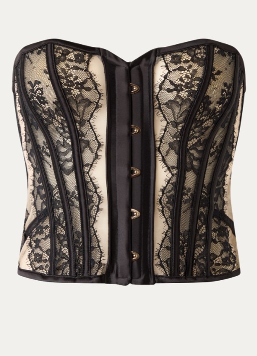 Bluebella Anna korset van mesh met overlay van kant en details van satijn - voorkant 4 multicolor