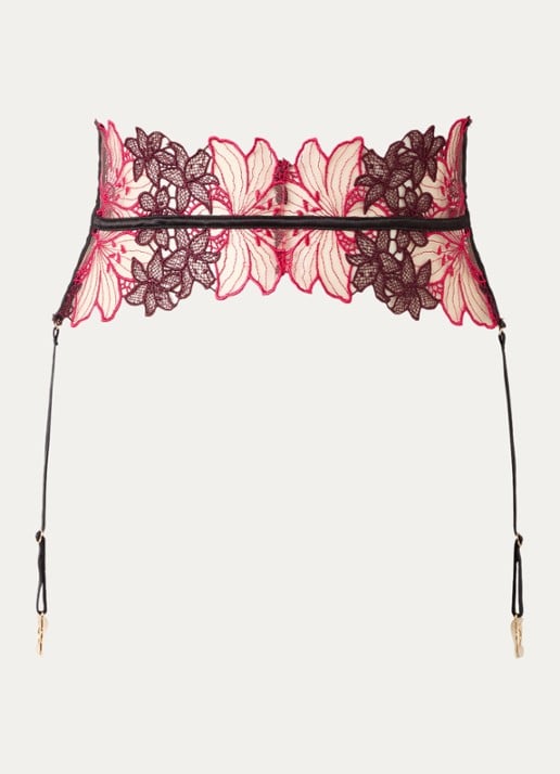 Bluebella Calantha jarretels van mesh met bloemborduring