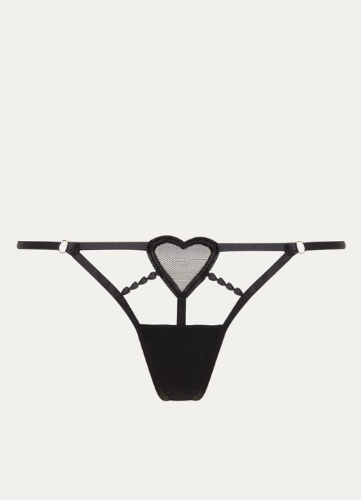 Bluebella Cristabel string met mesh - voorkant 2 zwart