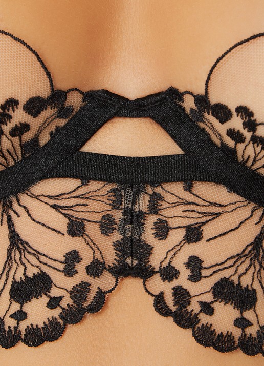 Bluebella Marisa longline beugel bh met borduring - detail 3 zwart