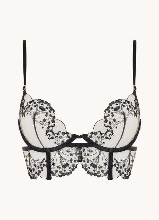 Bluebella Marisa longline beugel bh met borduring - voorkant 4 zwart