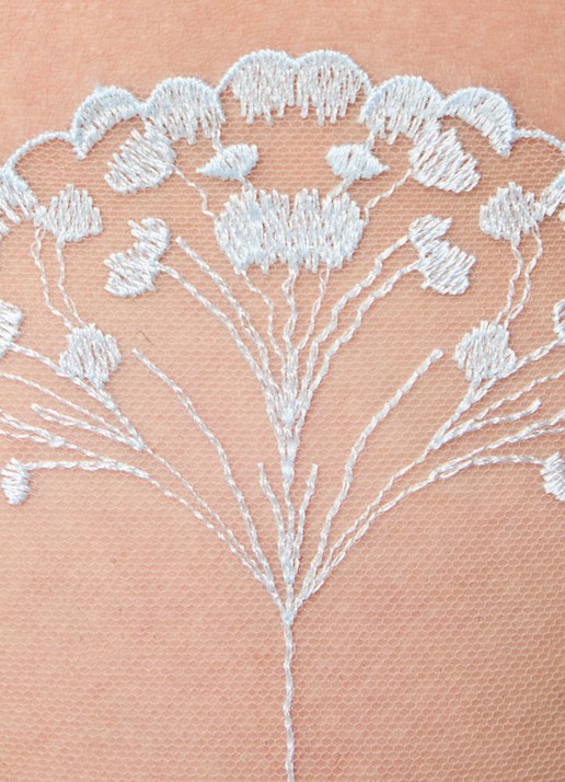 Bluebella Marisa tanga van mesh met borduring - detail 5 lichtblauw