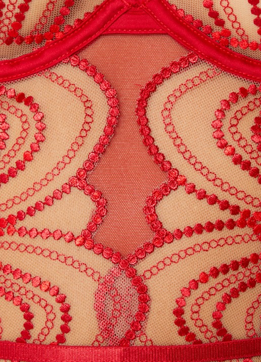 Bluebella Soraya bustier van mesh met borduring  - detail 2 rood