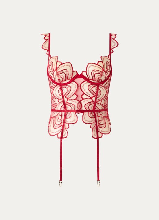Bluebella Soraya bustier van mesh met borduring  - voorkant 4 rood