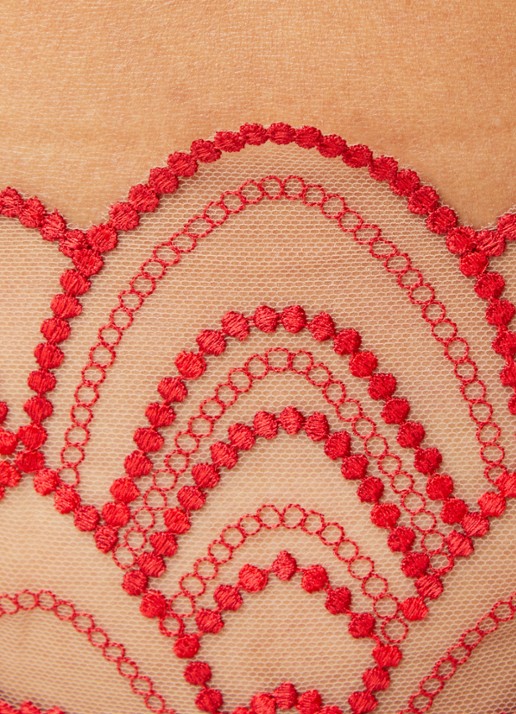 Bluebella Soraya string van mesh met borduring - detail 5 rood