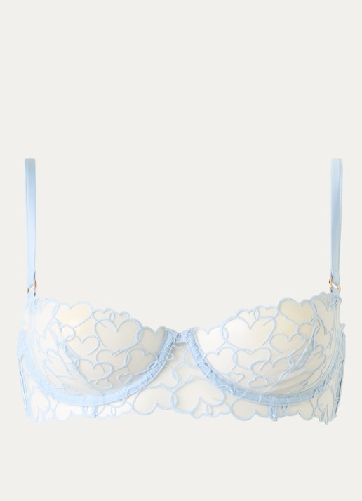 Bluebella Valentina beugel bh van mesh met borduring - voorkant 2 lichtblauw