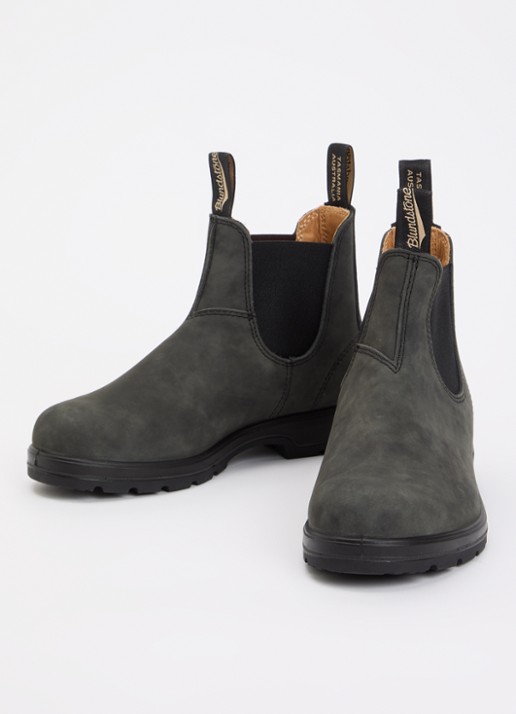 Blundstone Classic 587 chelsea boot van nubuck - detail 2 bronsgroen