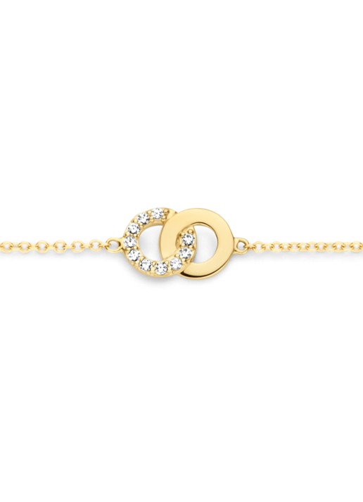 Blush Armband van 14 karaat geelgoud met zirkonia 2223YZI  - voorkant 3 geelgoud