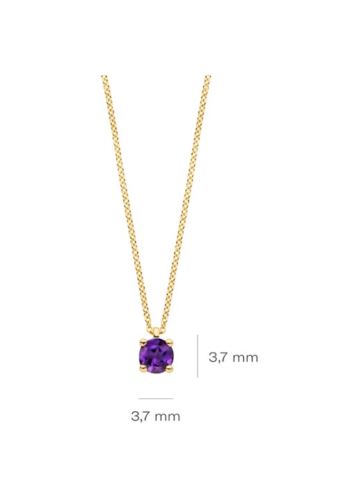 Blush Ketting van 14 karaat geelgoud met amethist 3200YAM  - detail 2 geelgoud