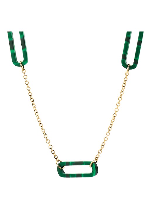 Blush Ketting van 14 karaat geelgoud met malachiet 3204YMA  - detail geelgoud