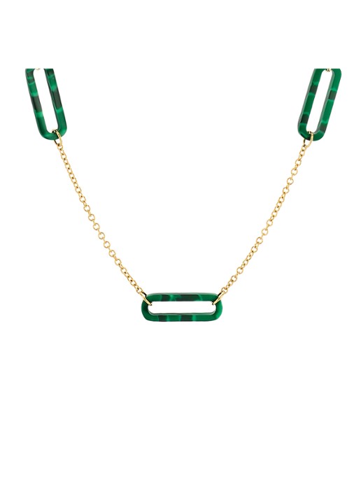Blush Ketting van 14 karaat geelgoud met malachiet 3204YMA  - voorkant 3 geelgoud