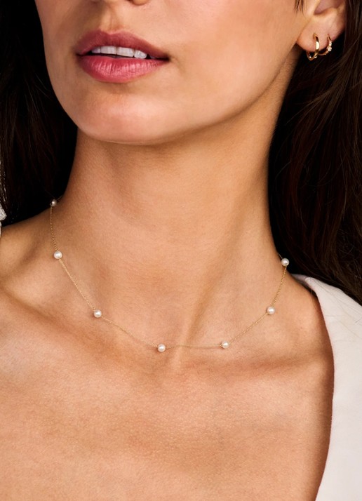 Blush Ketting van 14 karaat geelgoud met parels 3185YPW - detail goud