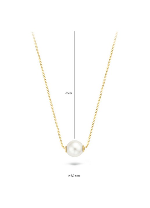 Blush Ketting van 14 karaat geelgoud met zoetwaterparel 3076YPW - detail 3 geelgoud