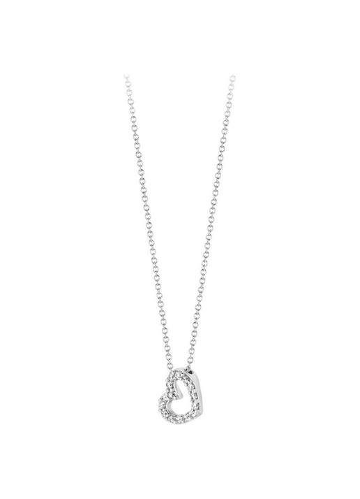 Blush Ketting van 14 karaat witgoud met zirkonia 3072WZI - detail witgoud