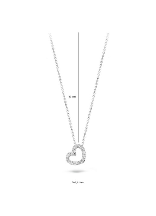 Blush Ketting van 14 karaat witgoud met zirkonia 3072WZI - detail 2 witgoud
