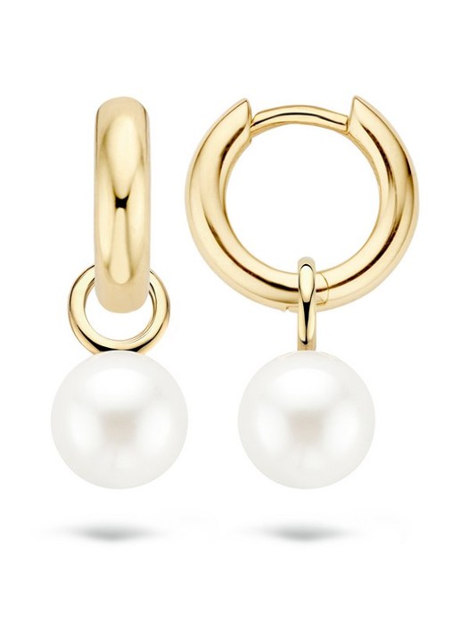 Blush Oorbedels van 14 karaat geelgoud met parel 9023YPW - exclusief oorringen - detail 2 geelgoud
