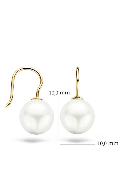 Blush Oorhangers van 14 karaat geelgoud met parel 7049YPW - detail 2 geelgoud