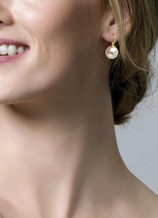 Blush Oorhangers van 14 karaat geelgoud met parel 7049YPW - voorkant 5 geelgoud