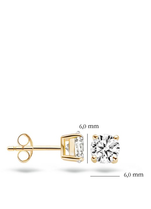 Blush Oorknopjes van 14 karaat geelgoud met zirkonia  7014YZI - detail geelgoud