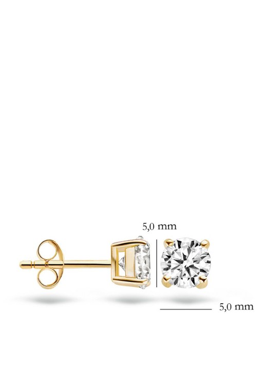 Blush Oorknopjes van 14 karaat geelgoud met zirkonia 7053YZI - detail 4 geelgoud