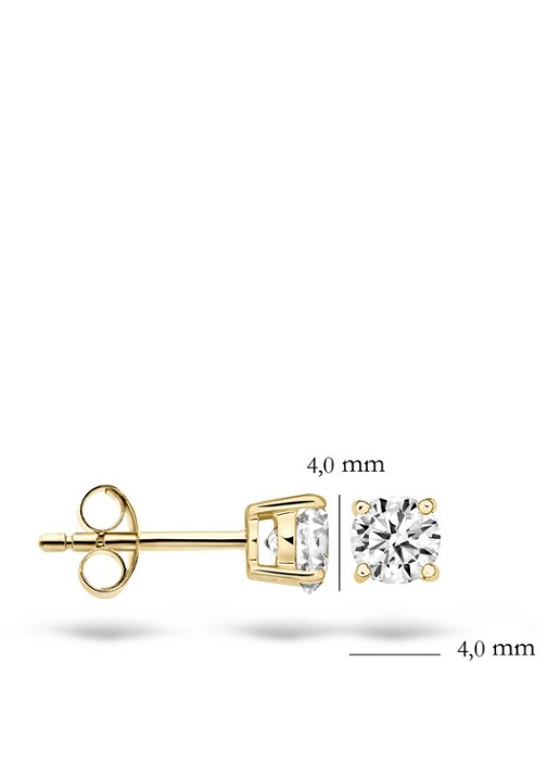 Blush Oorknopjes van 14 karaat geelgoud met zirkonia 7127YZI - detail 2 geelgoud
