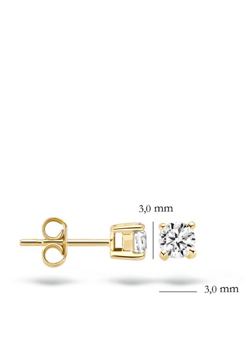 Blush Oorknopjes van 14 karaat geelgoud met zirkonia 7128YZI - detail 3 geelgoud