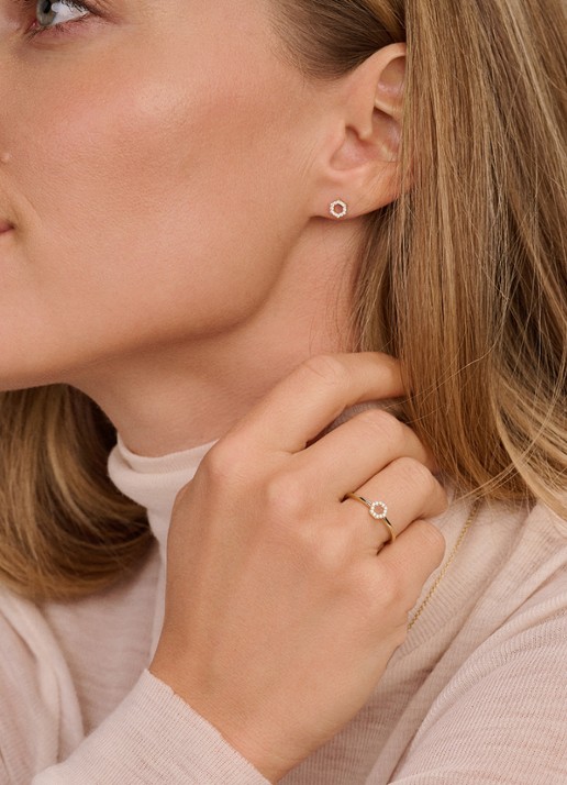 Blush Oorstekers van 14 karaat geelgoud met zirkonia 7401YZI - voorkant 2 undefined