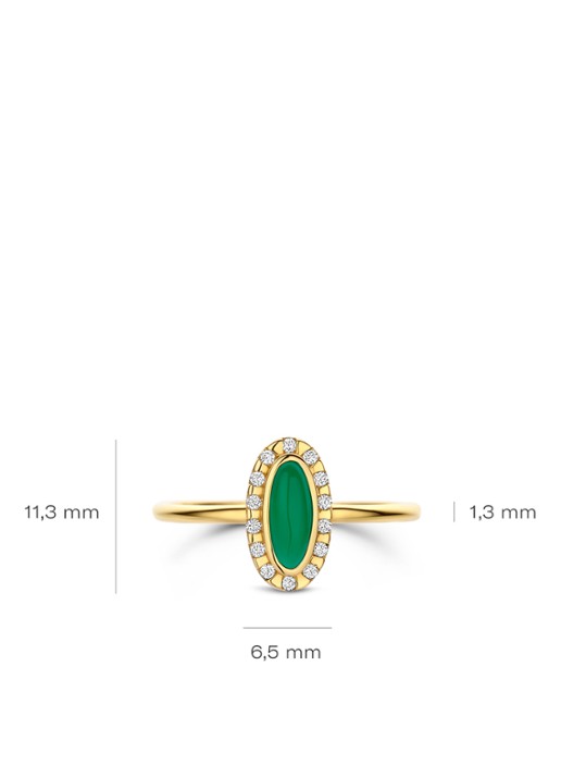 Blush Ring van 14 karaat geelgoud met agaat 1266YGA - detail 2 goud