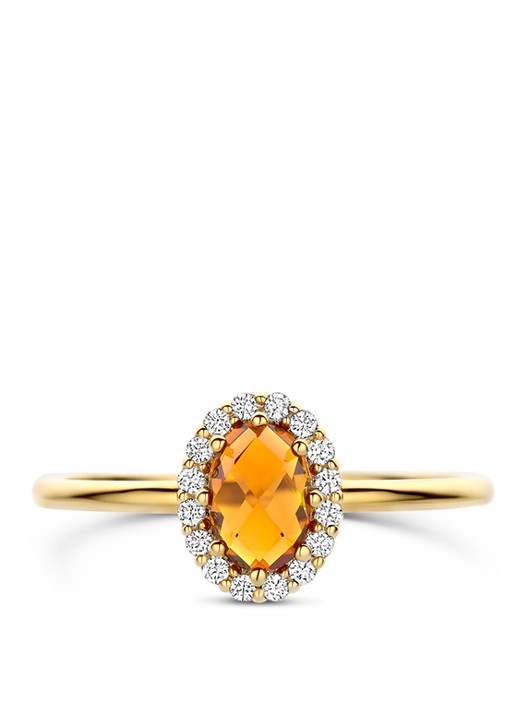 Blush Ring van 14 karaat geelgoud met citrien 1271YCI  - detail 2 goud