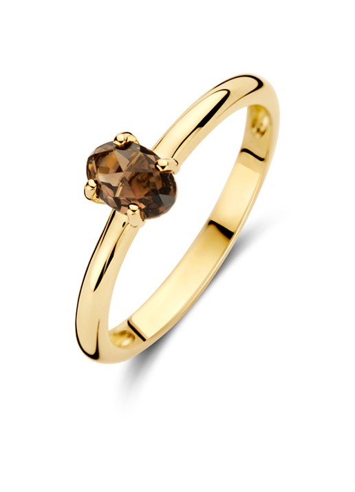 Blush Ring van 14 karaat geelgoud met kwarts 1242YSQ