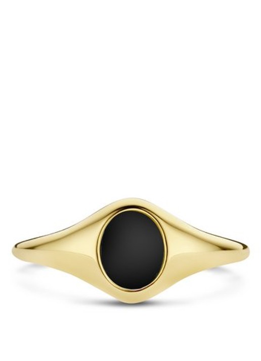 Blush Ring van 14 karaat geelgoud met onyx 1219YON - detail 3 geelgoud