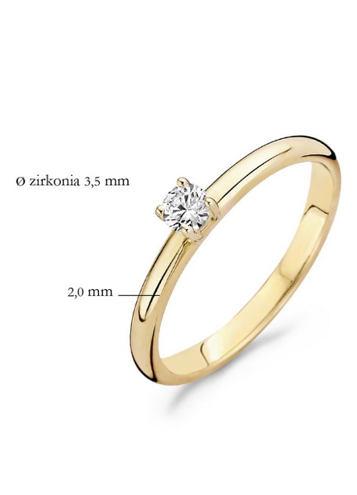 Blush Ring van 14 karaat geelgoud met zirkonia 1112YZI - detail 4 geelgoud