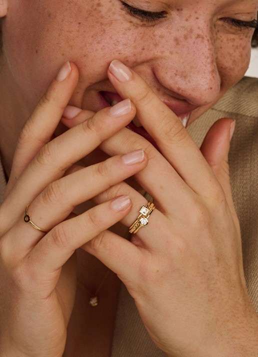 Blush Ring van 14 karaat geelgoud met zirkonia 1273YZI  - voorkant 2 goud