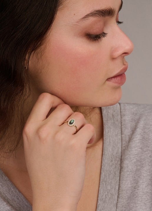 Blush Ring van 14 karaat geelgoud met zirkonia 1279YBQ  - voorkant 2 geelgoud