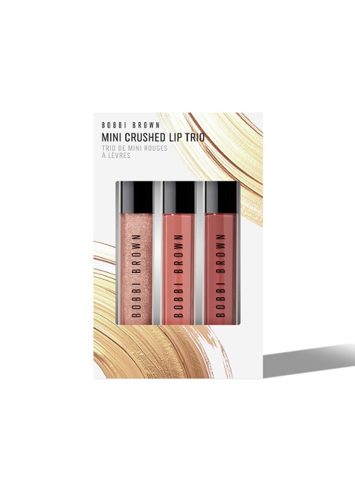 Bobbi Brown Mini Crushed Lip Trio Lippenset - make-up set - voorkant 5 bare sparkle | force of nature | in the buff