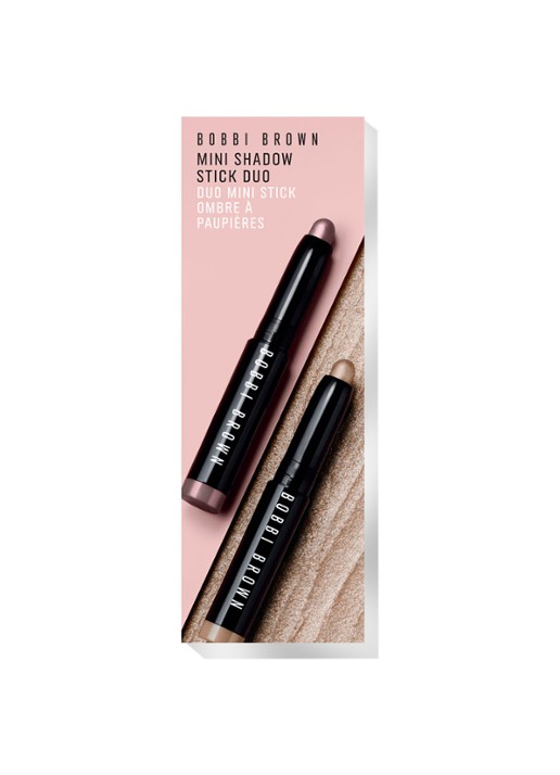 Bobbi Brown Mini Shadow Stick Duo - Limited Edition oogschaduwstick set - voorkant 2 dusty mauve / mica